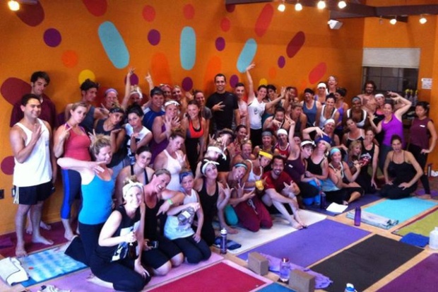Throwing gang signs--the authentic way to end Savasana  (source)